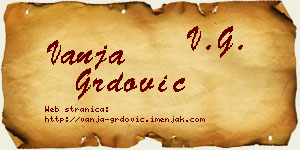 Vanja Grdović vizit kartica